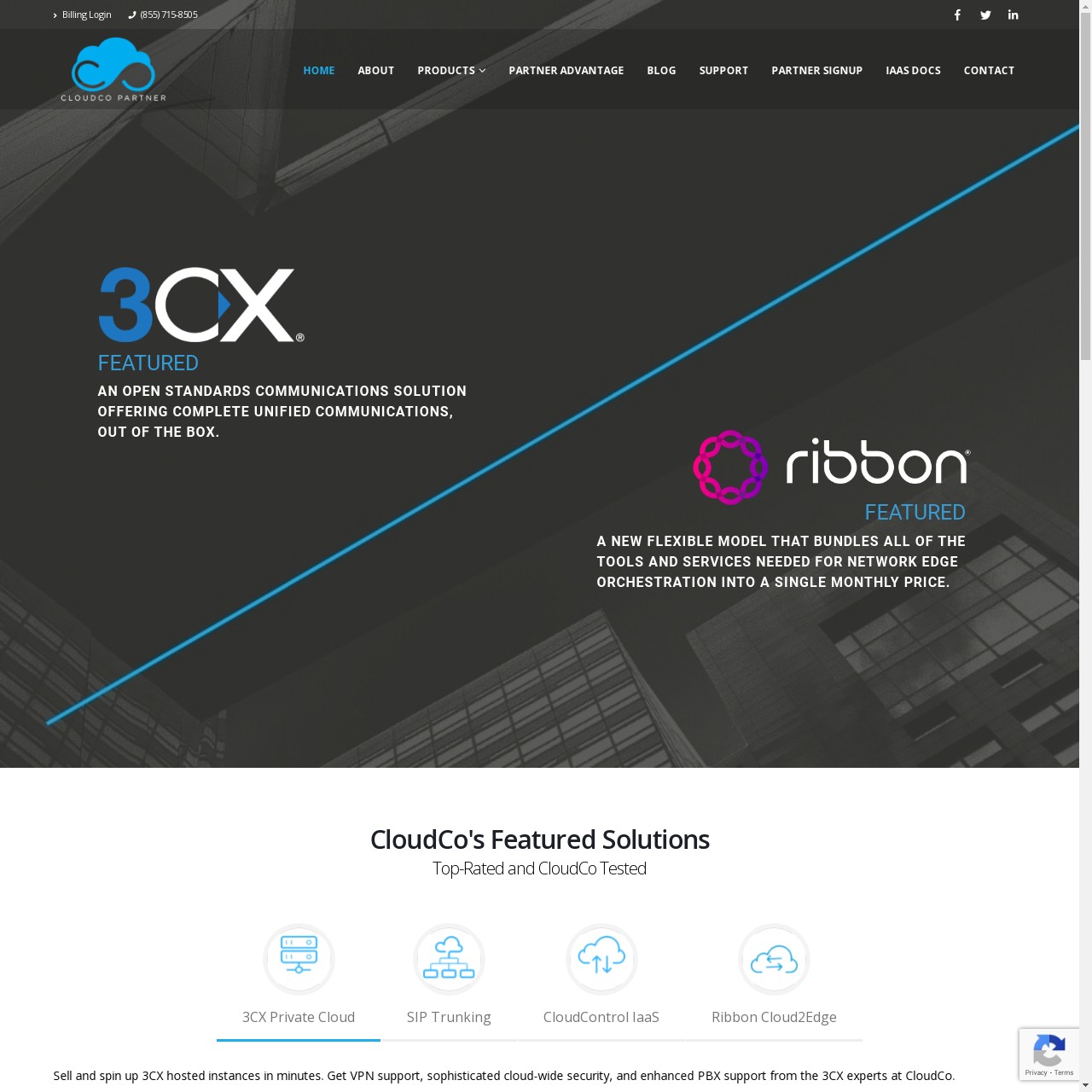 Archived public-facing reseller website showing service offers
